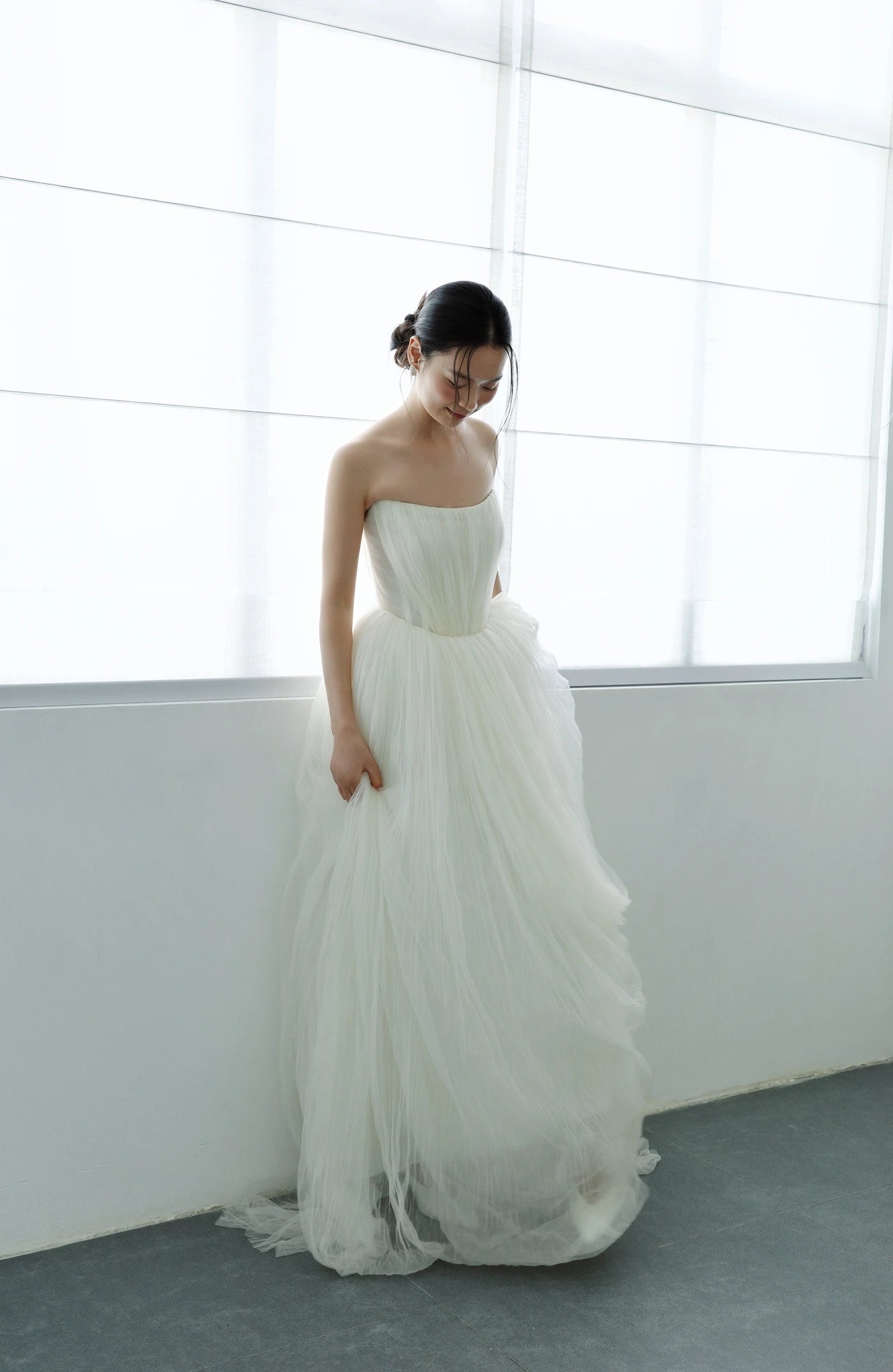 Đầm lưới nhún cúp ngực phối dây vai rời - D2024