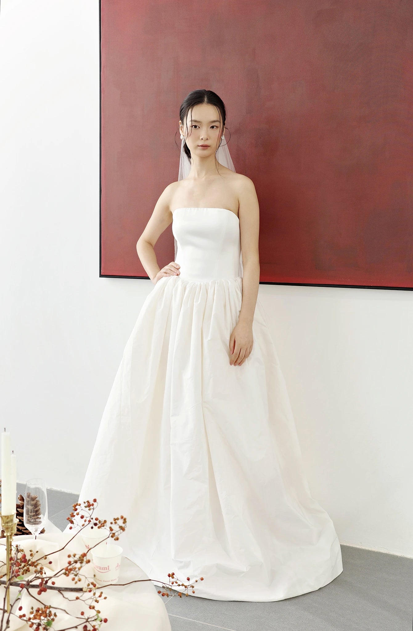 Đầm cúp ngực xòe phồng có túi sườn - D2053