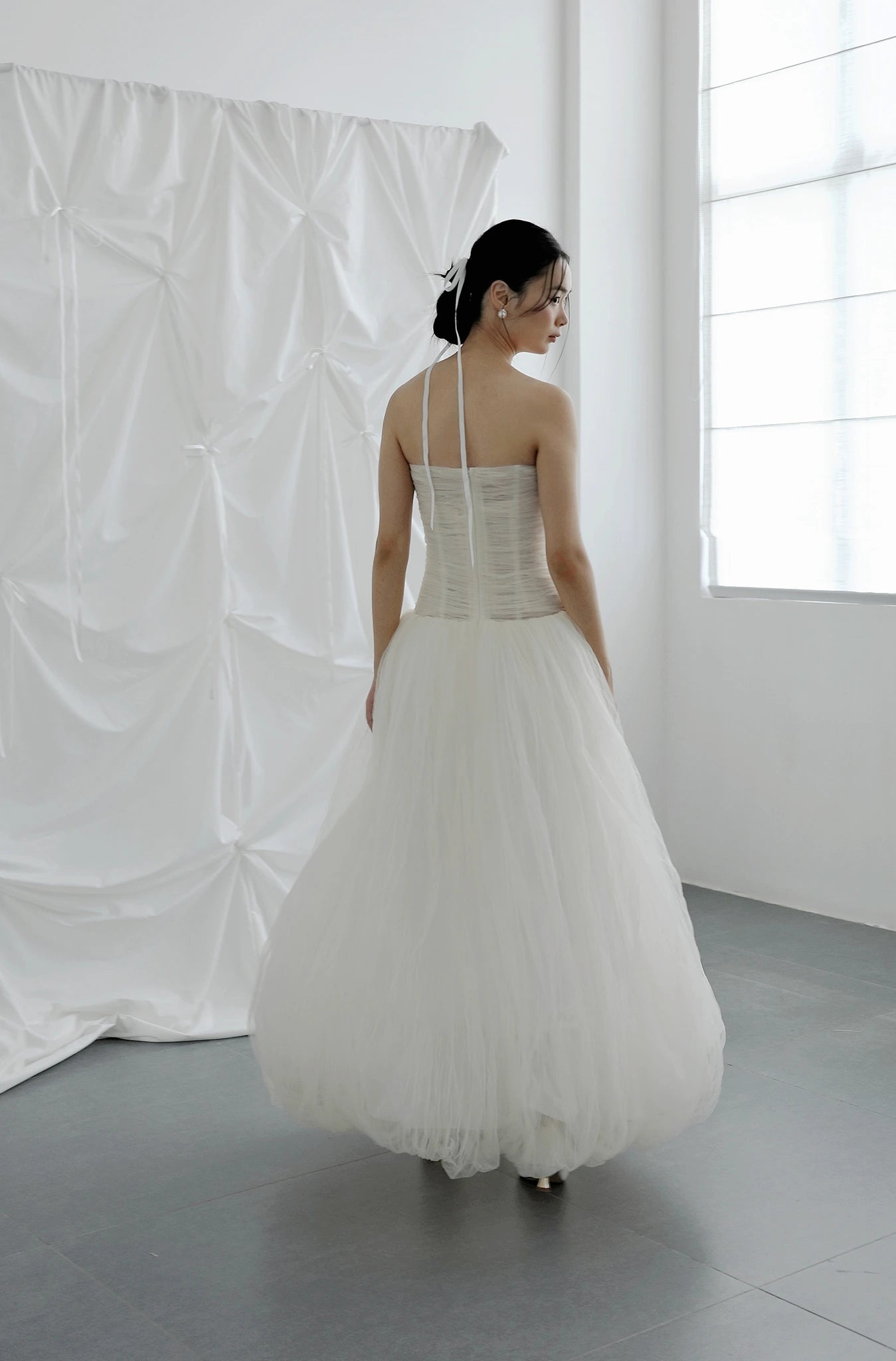 Đầm lưới cúp ngực dáng quả bí - D2055