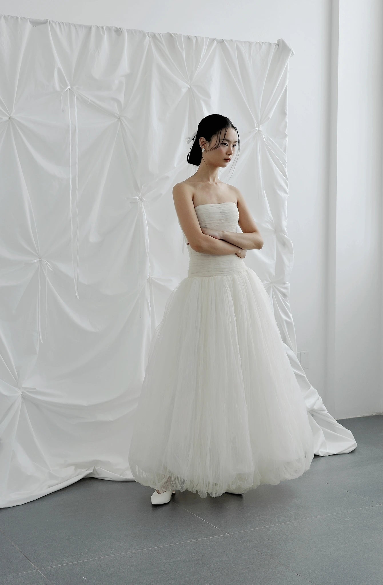 Đầm lưới cúp ngực dáng quả bí - D2055